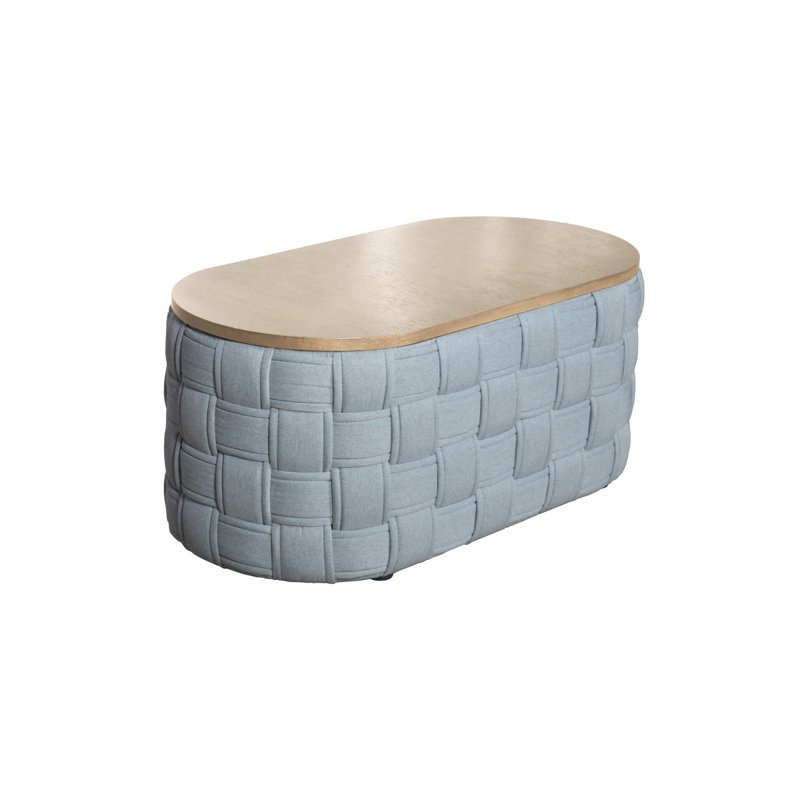 Saree Light Teal Chenille Coffee Table