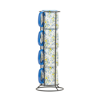 10 Strawberry Street Bella Demitasse Stack, Wildflower, Set Of 4
