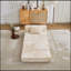 Canapé-lit convertible en tissu chenille sans assemblage, structure fixe pour salon et chambre à coucher, beige-797685688