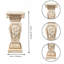 Piédestal sculpté de style européen | Colonne en résine résistante aux intempéries avec reliefs floraux pour le jardin ou le salon