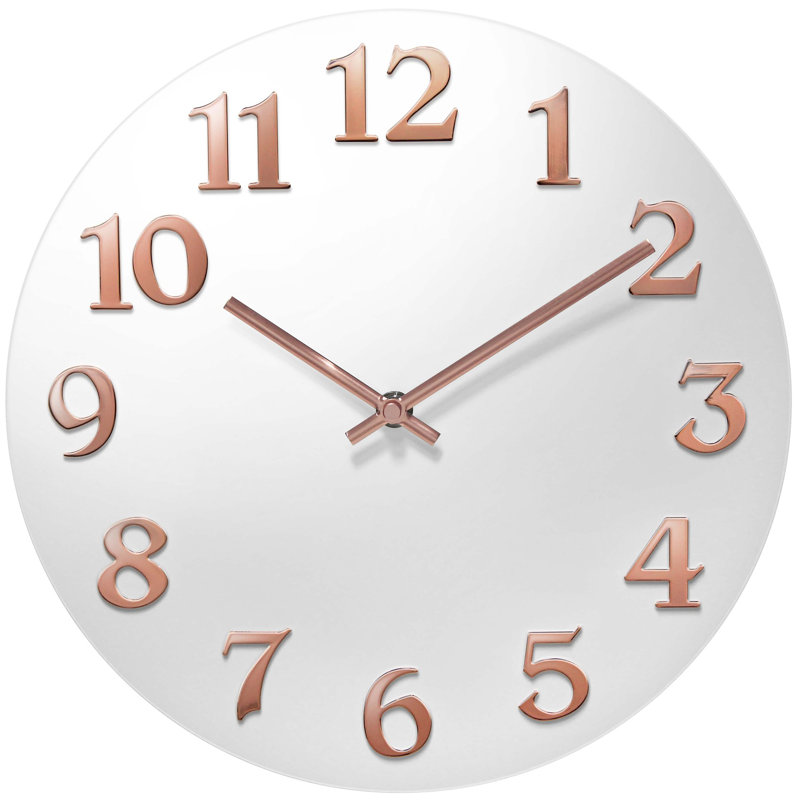Horloge murale Cambron, blanche, 12 po