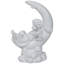 Statue de garçon chérubin reposant sur un croissant de lune - 7,25 po