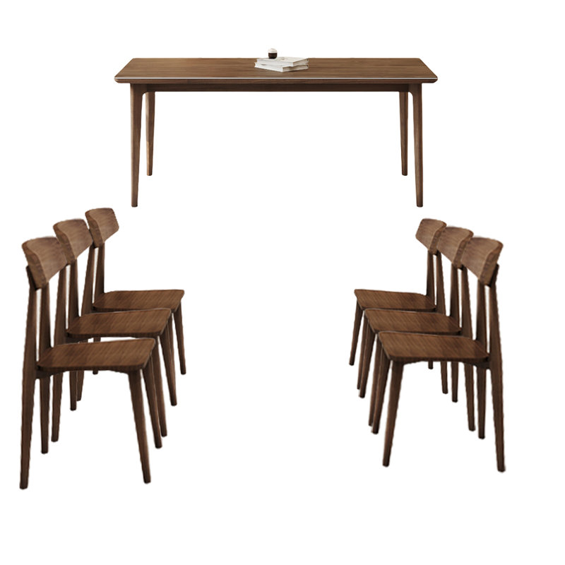 Retro rock plate dining table sets, 29.52"H x 62.99"L x 31.49"W