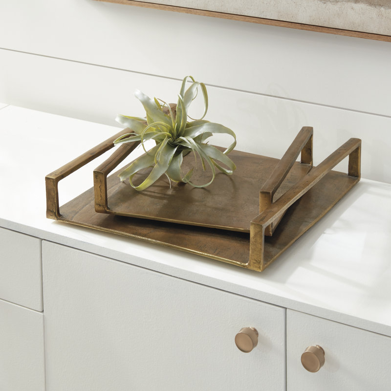 Aluminum Decorative Tray, 3" H x 29" W x 9" D