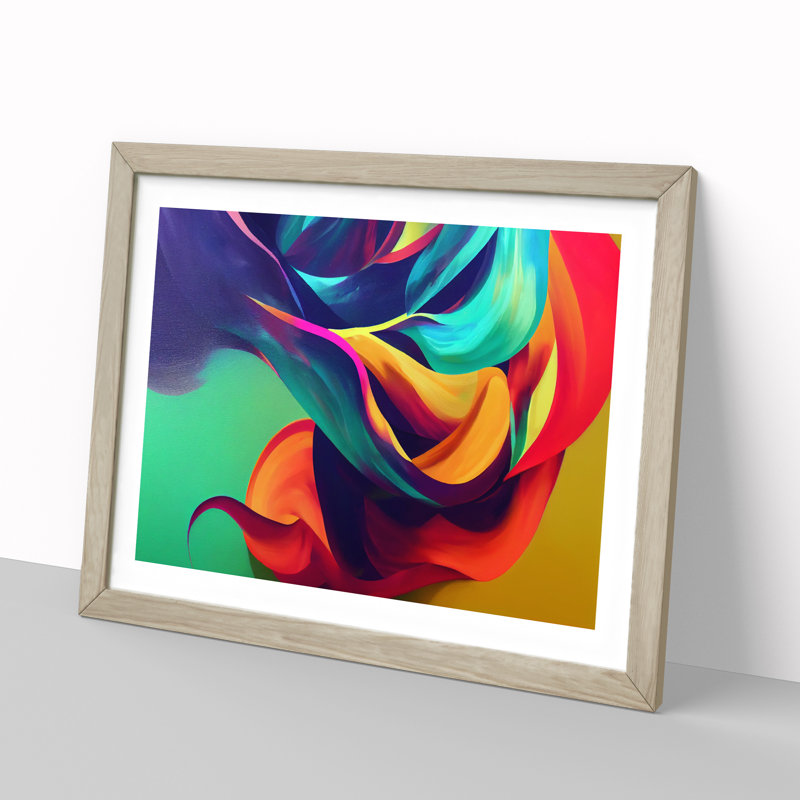 Breathtaking Abstract - Single Picture Frame Painting, 25cm H x 34cm W x 2cm D, Oak Framed