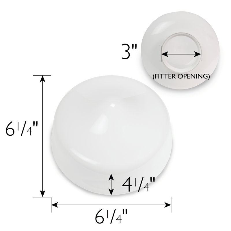 Globe de verre de remplacement pour ventilateur de plafond 6,25 pouces, collection Millbridge, blanc