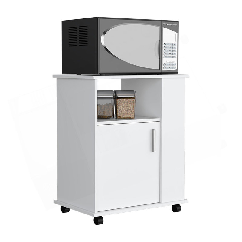 Kitchen Cart Newark, Three Side Shelves, White
