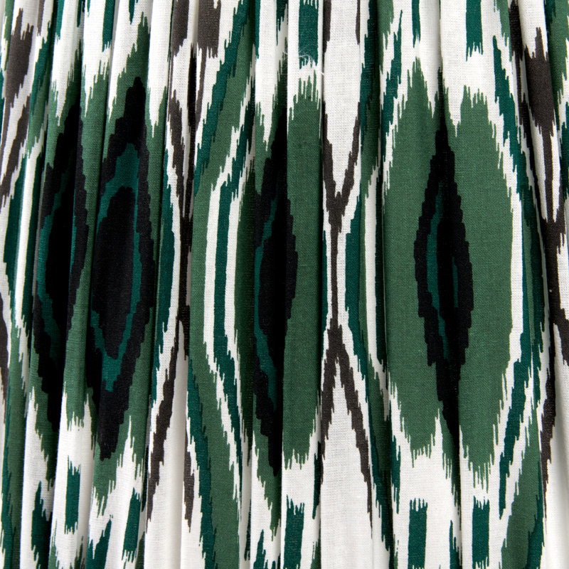 Pleated Cotton Cylinder Shade, 21cm H x 30cm W x 30cm D, Green