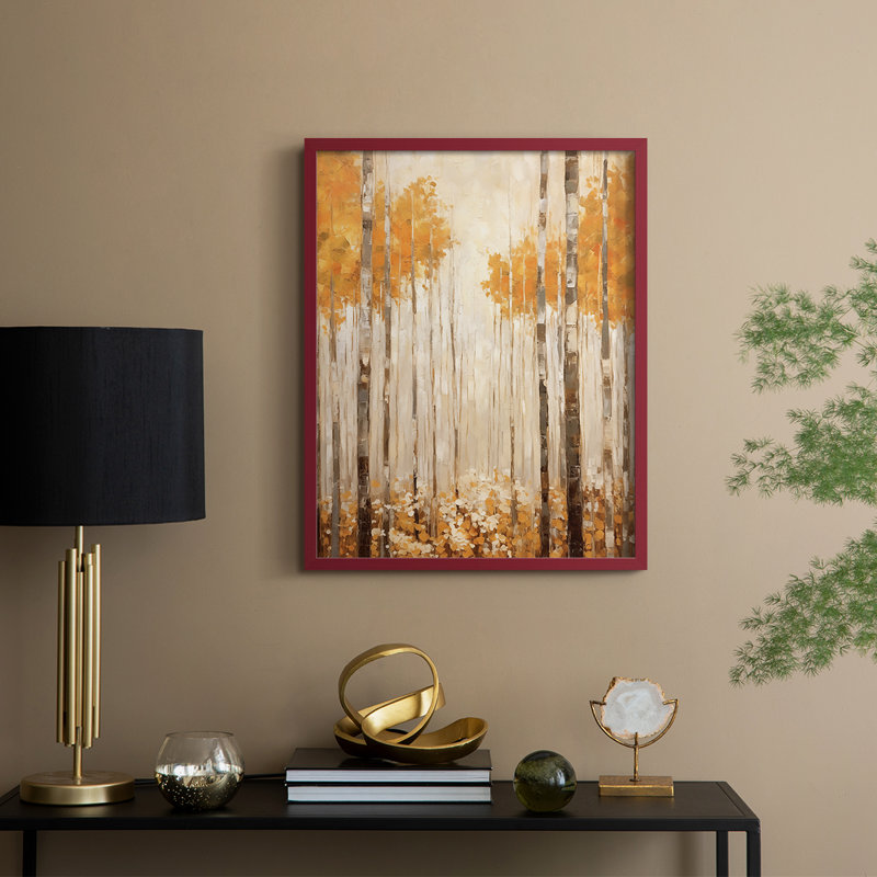 Série ABSTRACT, reproduction encadrée CMLV - bois massif, H 11 po x l 9 po, Rouge