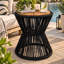 Table d'appoint de patio Atuvhel 48 cm (18,9 po) avec dessus en bois massif, piètement en corde et structure en fer-676625624
