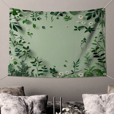 Tapisserie murale «Greenery» - décoration murale florale