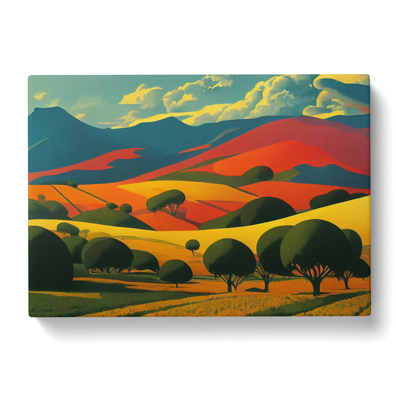Spring Landscape Meadow - Wrapped Canvas, 40cm H x 60cm W x 3cm D