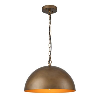 Bradson 1-light Antique Brass Dome Pendant