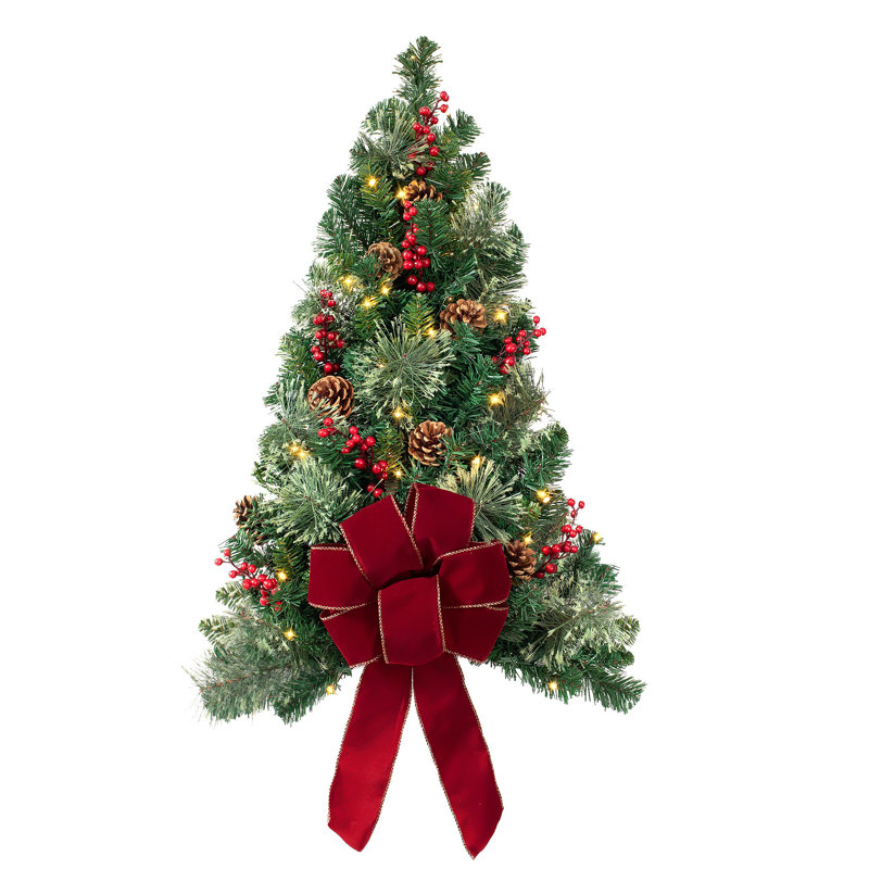 Pre-Lit Wall Tree with Timer