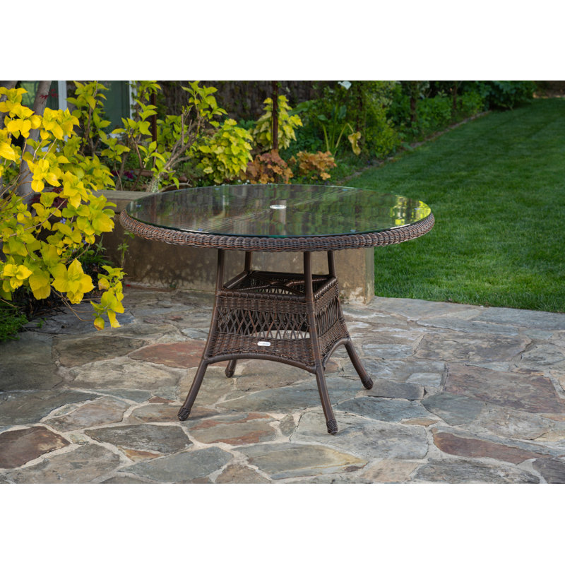 Sea Pines Glass 4 - Person Dining Table, Mojave, No Cushion Available