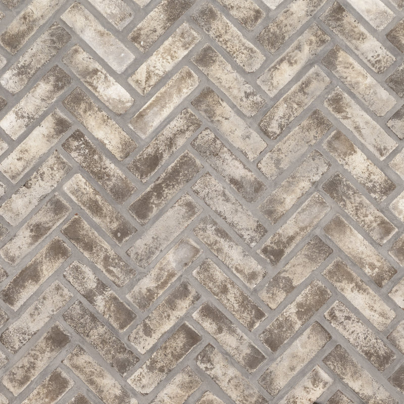 Carreau de mosaïque en terre cuite texturée 12 po x 15 po Doverton, Taupe rétro