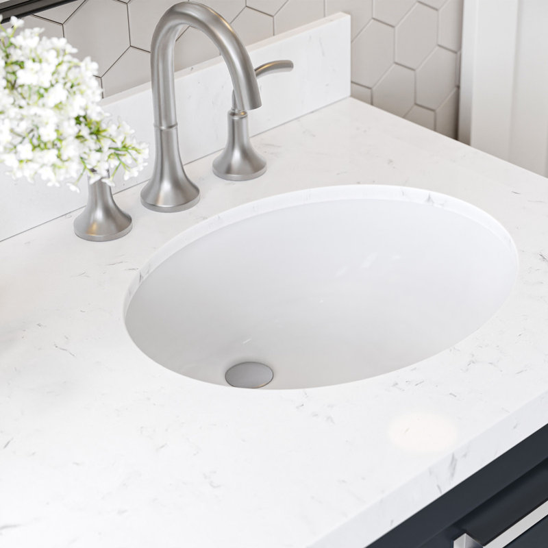 Ariel Monrow 66 Inch Double Oval Sink Bathroom Vanity With Carrara White Quartz Countertop, Midnight Blue