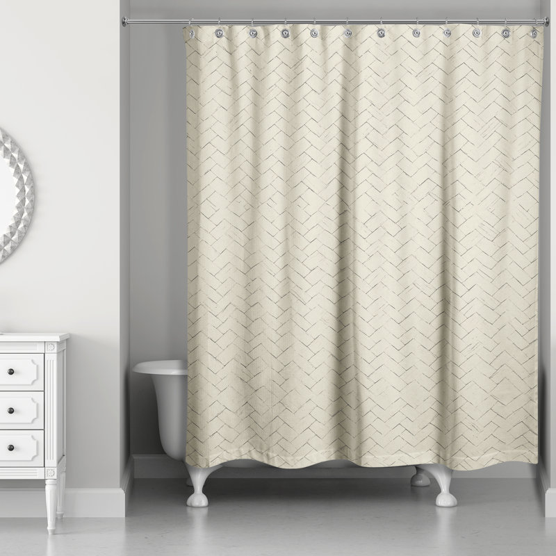 Rideau de douche simple Perine, Crème