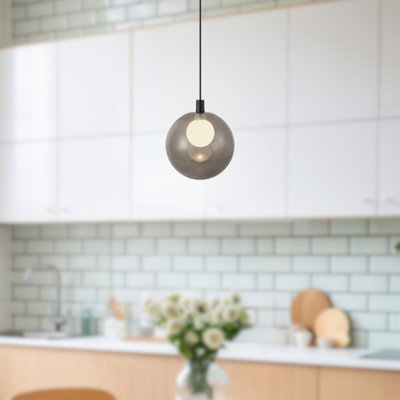 Luminaire suspendu noir à intensité variable 6 po Bolla