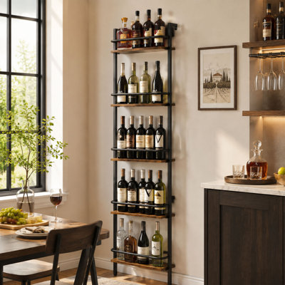 Support à vin à 5 étages pour 50 bouteilles avec cadre en métal