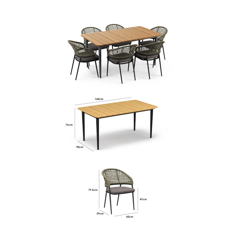 Kiera 4 Seat Round Dining Set