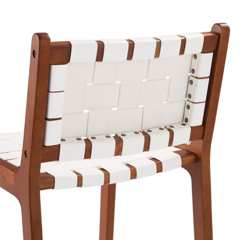 Bochini Counter Stool with Solid Wood Frame, White, Counter Stool (24” Seat Height)