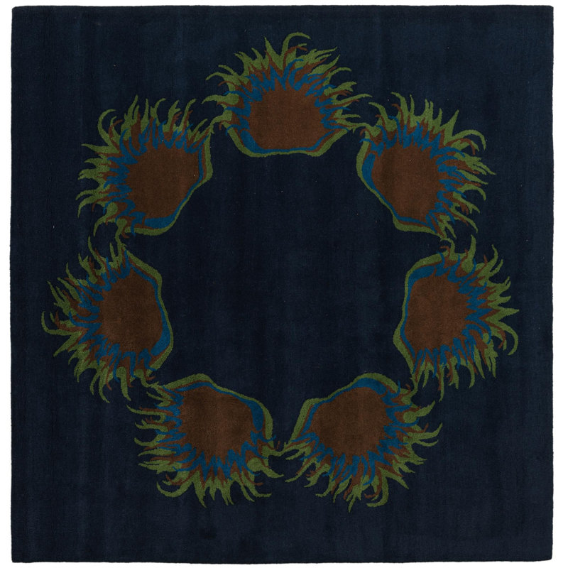 Tapis carré bleu marine Otto