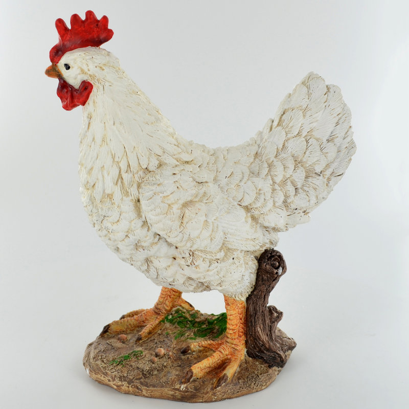 Edmonson Animals Weather Resistant Polyresin Garden Statue, 20cm H x 16.5cm W x 7.5cm D, White