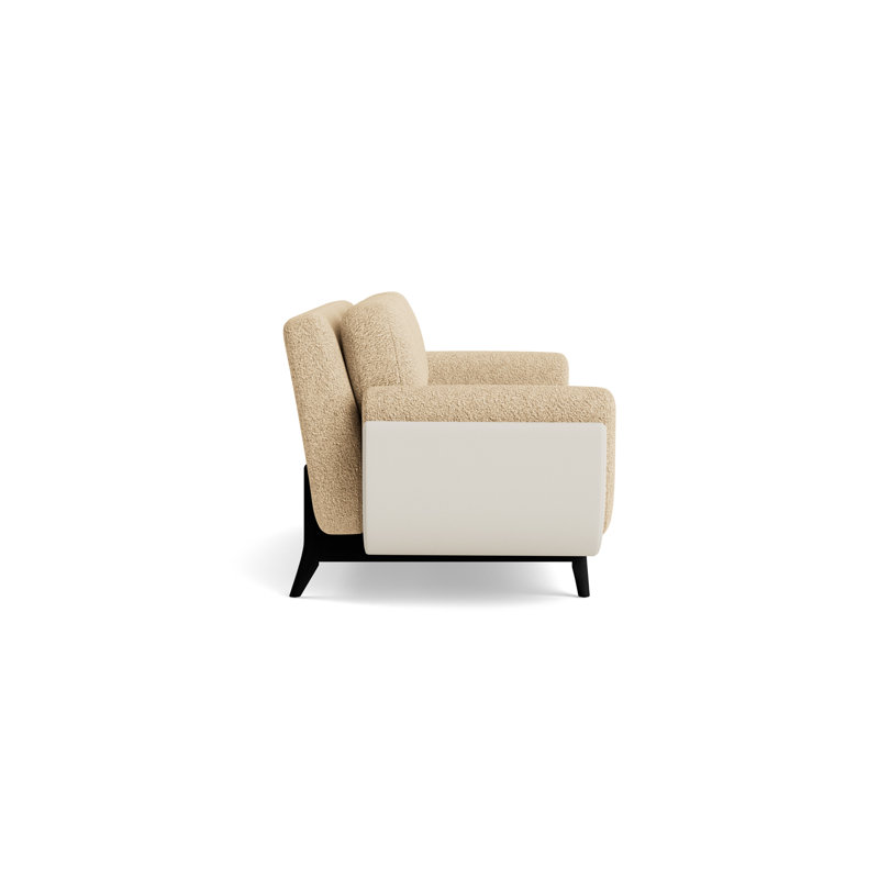 Regatta 100 Sofa, Berber - Dune/Greenwich Performance Leather- Cream, Black
