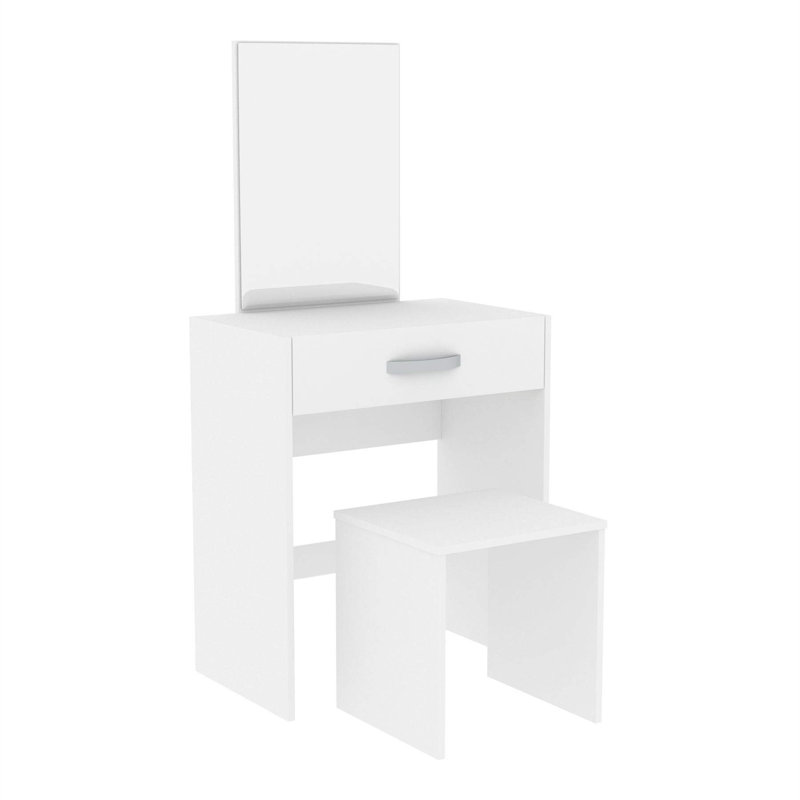 Elanora Dressing Table with Mirror, White