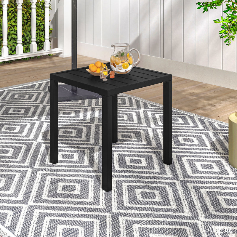 Table d'appoint d'extérieur en aluminium noir 1 pièce Heim, Noir