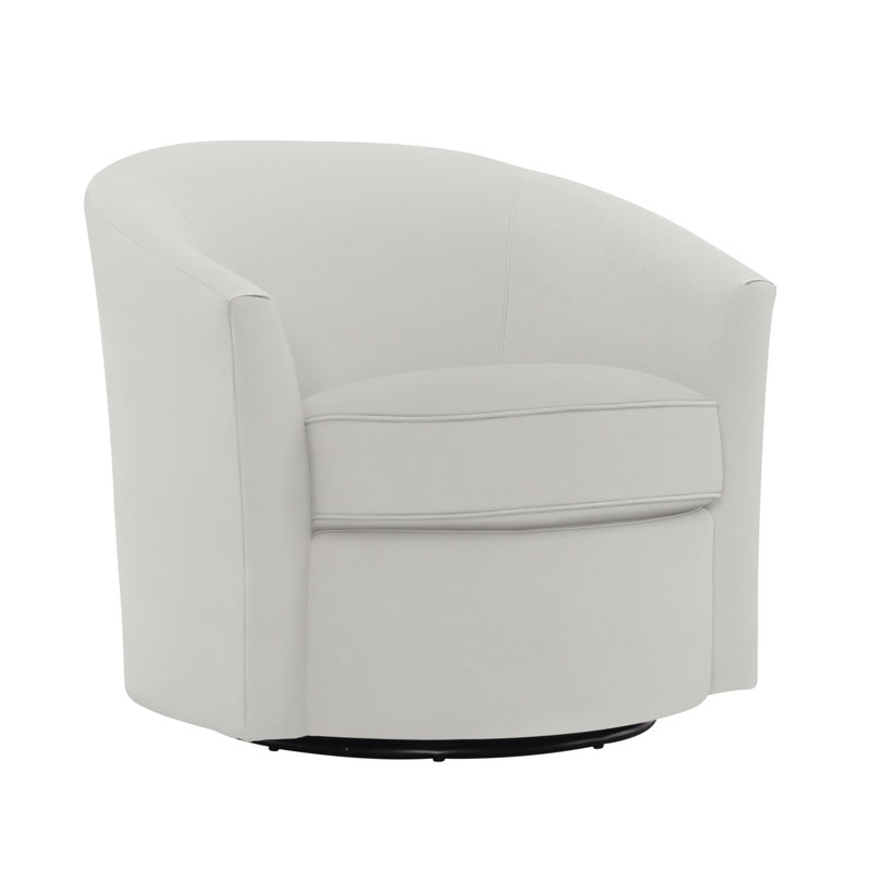 Aventura Swivel Patio Chair with Cushions, Light Grey Vinyl 6503-010