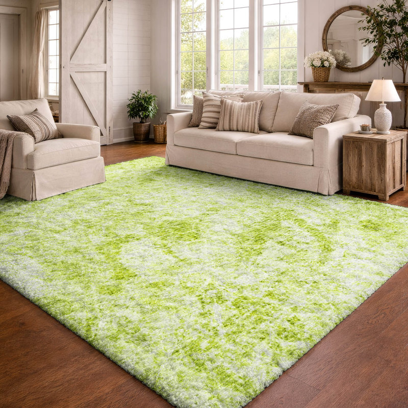 Tapis à poil long de qualité supérieure lavable à la machine ADS553, Aloe, 9' x 12'