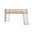 Lit mezzanine simple bas avec glissade, échelle et garde-corps de sécurité-1150208686