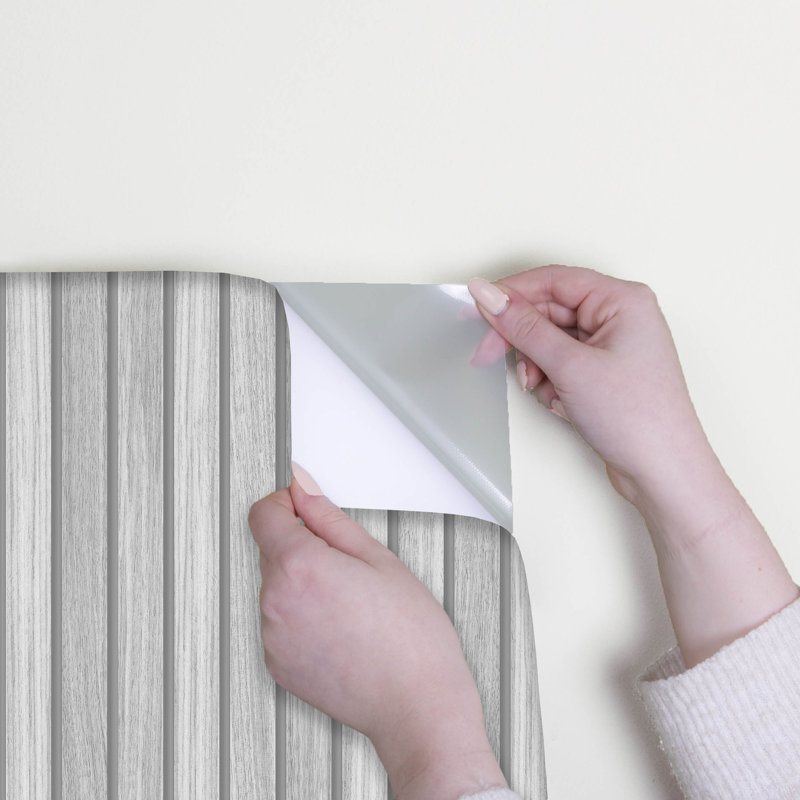 Camallea Striped Vinyl Peel & Stick Wallpaper Double Roll, Gray