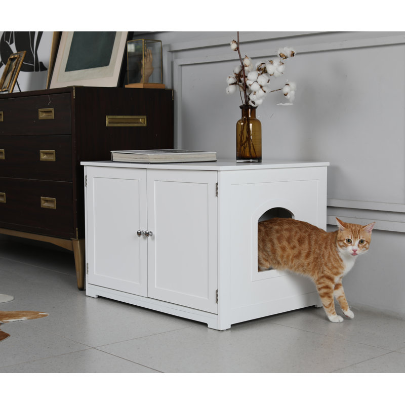 Cela Litter Box Enclosure, White