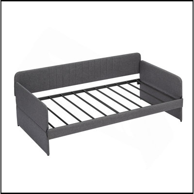 Lit de jour, canapé-lit en métal avec lit gigogne simple, gris, L 78,4 po x l 41 po x H 29,8 po.