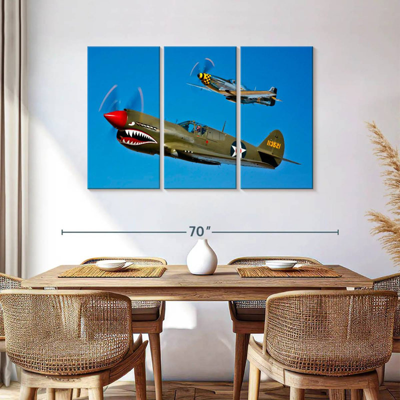 Mait A P-40E Warhawk et P-51D Mustang I, H 36 po x l 57 po