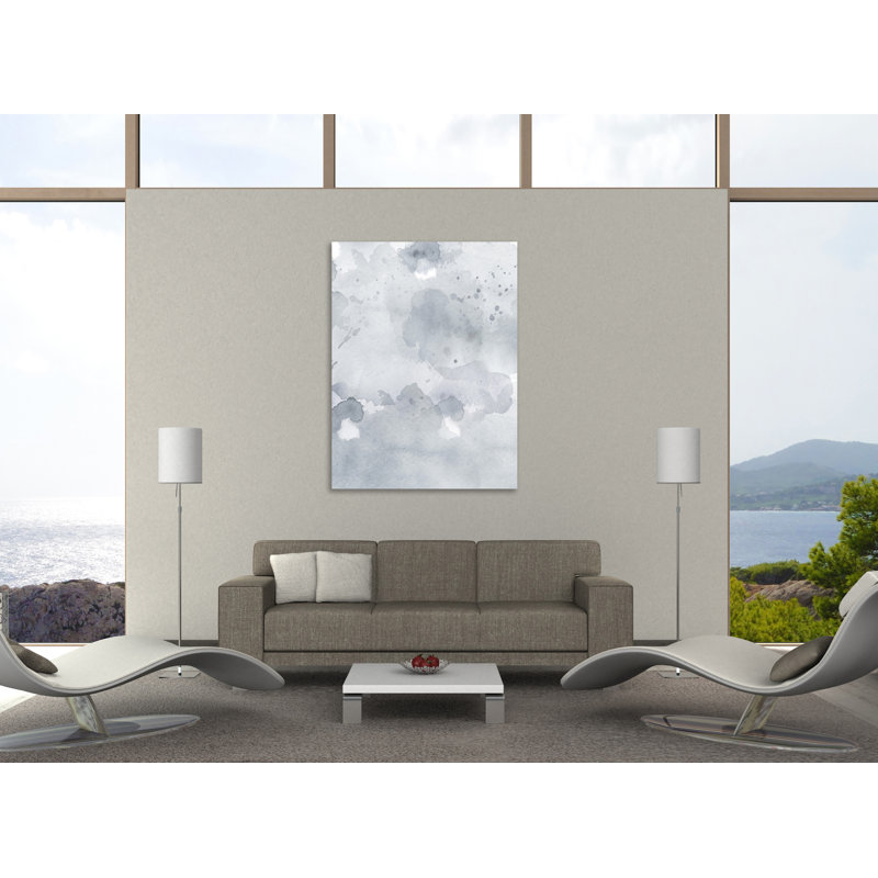 «Gray Blue Abstract», toile tendue par Leah Straatsma, H 48 po x l 36 po x P 1,5 po