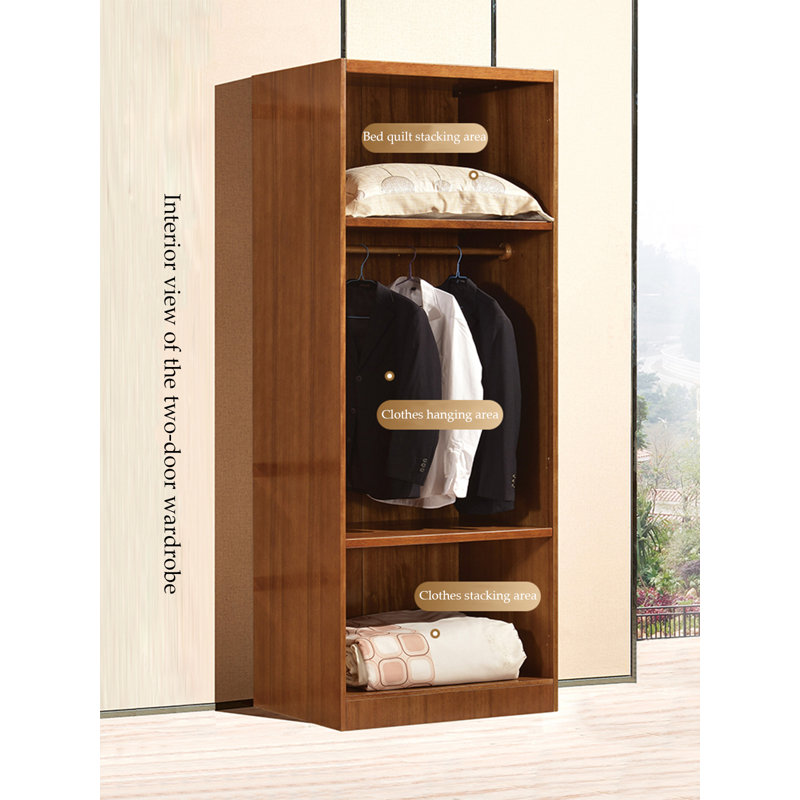 Tablettes suspendues fonctionnelles en bois pour garde-robe