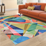 Rainbow Retro Multicolor Area Rug