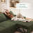 Brunella Corduroy Sleeper Sofa Sectional Sofa Bed With Storage Seat-1005291807