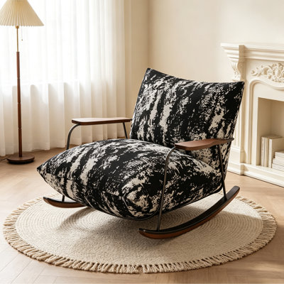 Simple Upholstered Suede Rocking Chair