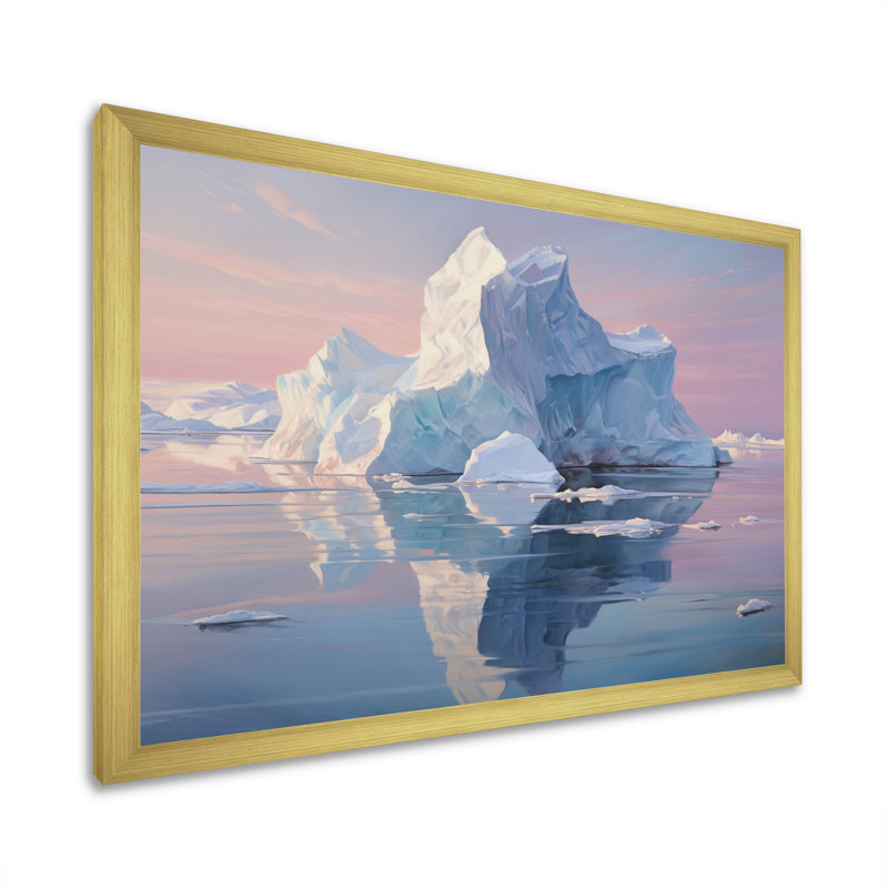 Iceberg blanc et blanc sérénité, Cadre doré à une seule photo, H 12 po x l 20 po x P 1 po