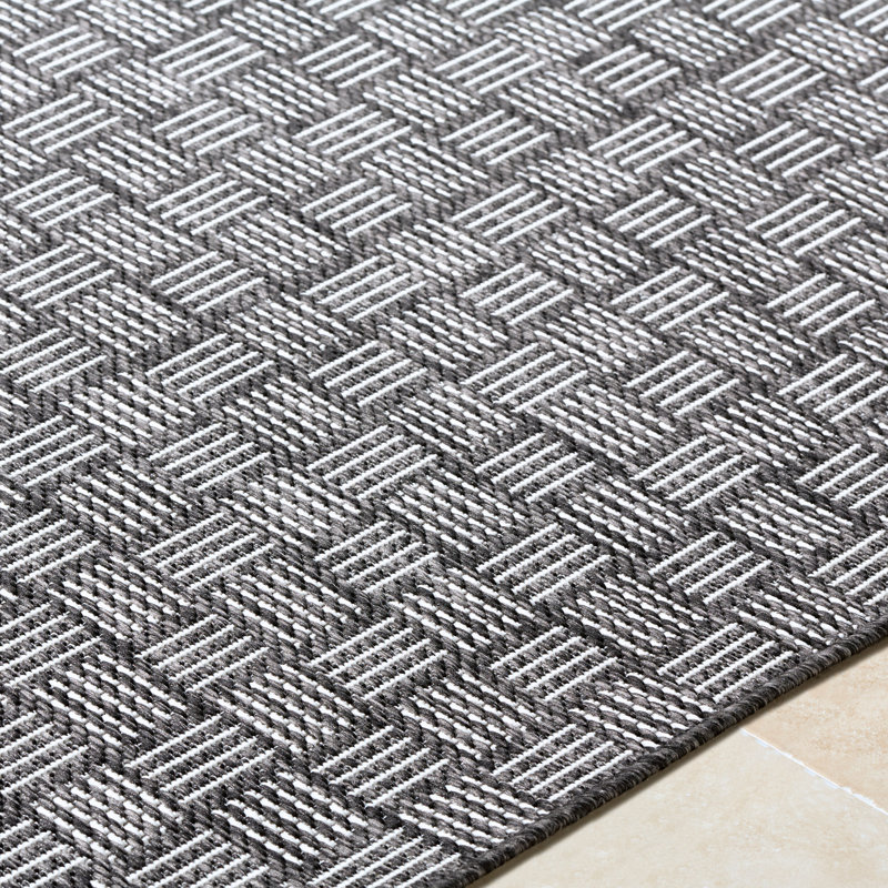 Galey Alix x Livabliss Westport Outdoor Machine Woven Rug, Runner 2'8" x 7'3", Black