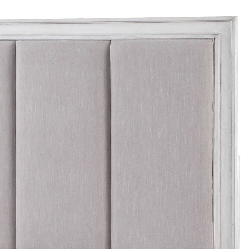 Lit grand classique Delightful en lin gris et antique rustique avec attrait, Grand lit