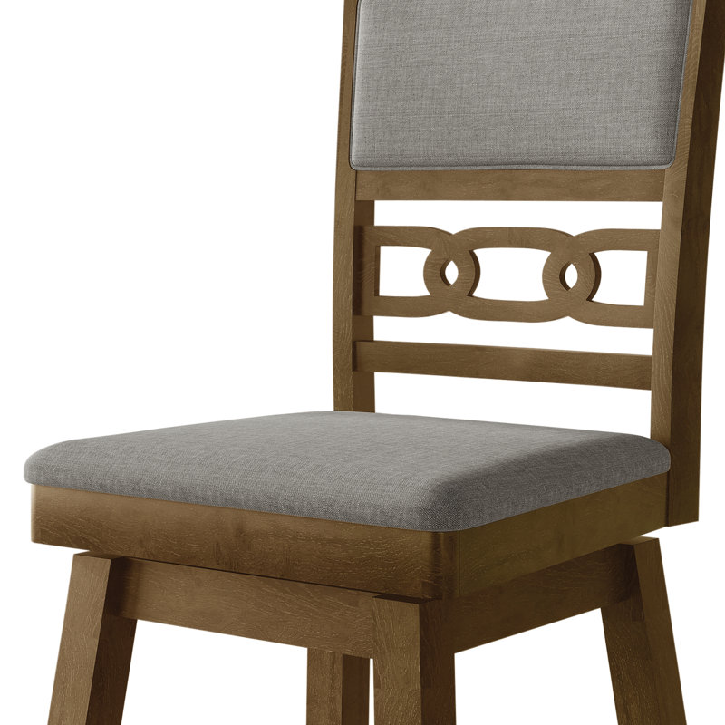 5-Piece Counter-Height Dining Set with Swivel Chairs and 45-Inch Round Table, Brown, Brown