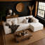 Canapé-lit d'angle en forme de L avec méridienne, canapé modulable 7 places avec assise profonde, coussins en mousse haute densité, canapé compressif recouvert de similicuir, aucun assemblage requis pour le salon-133933894-133933895