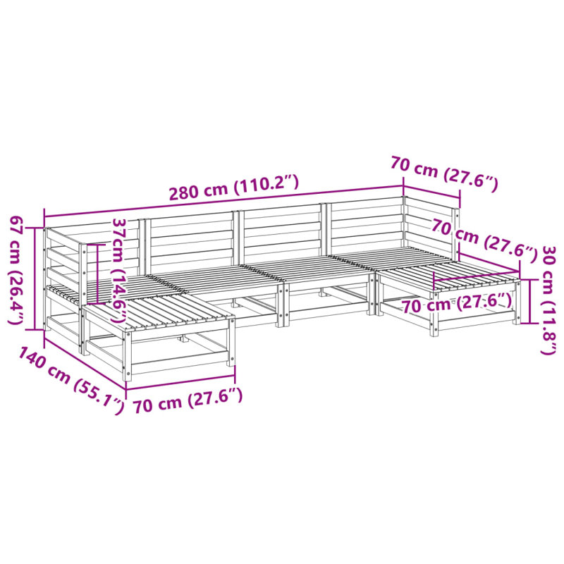 vidaXL Garden Lounge Set Outdoor Lounge Set Corner Sofa Couch Solid Pinewood, Natural Douglas