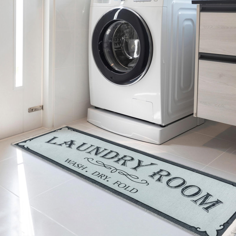Tapis de couloir en coton infroissable à tissage plat
